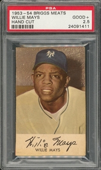 1953-54 Briggs Meats Willie Mays, Hand-Cut – PSA GD+ 2.5 "1 of 1!"